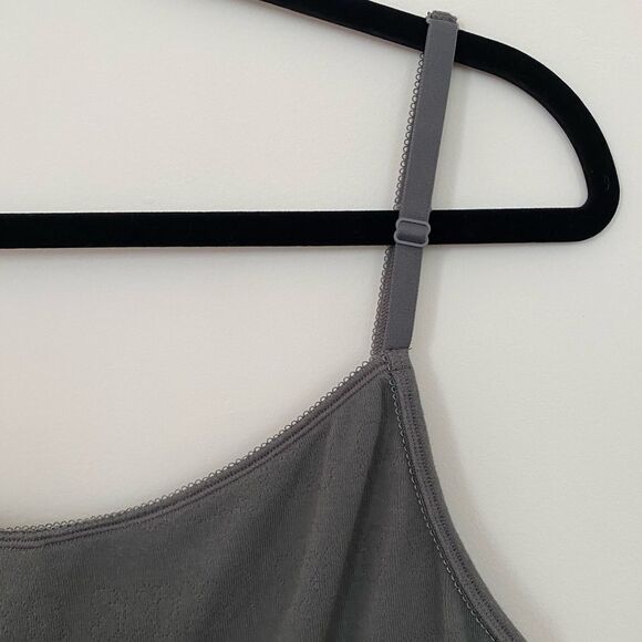 Skims Pointelle Logo Tank Top - Slate - 4x - Picture 4 of 7